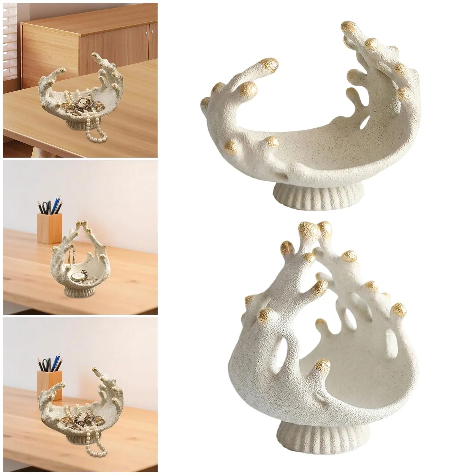 

Resin Coral Jewelry Tray Trinket Organizer for Jewelry Display Stand Vanity Storage Entryway Decorative Plate