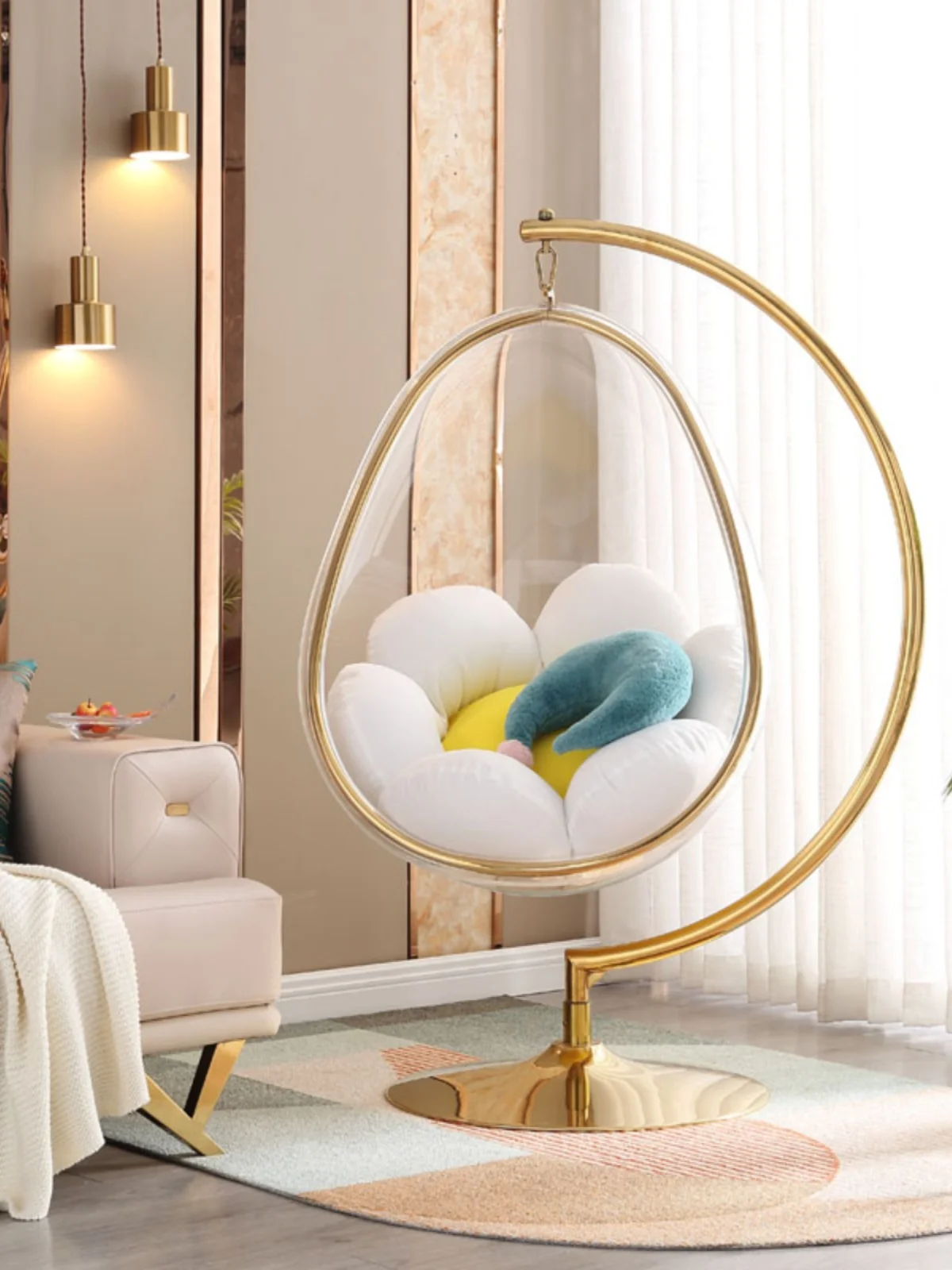 #Translucent bubble chair swing hemisphere Internet celebrity ball hanging hanging basket spherical space glass
