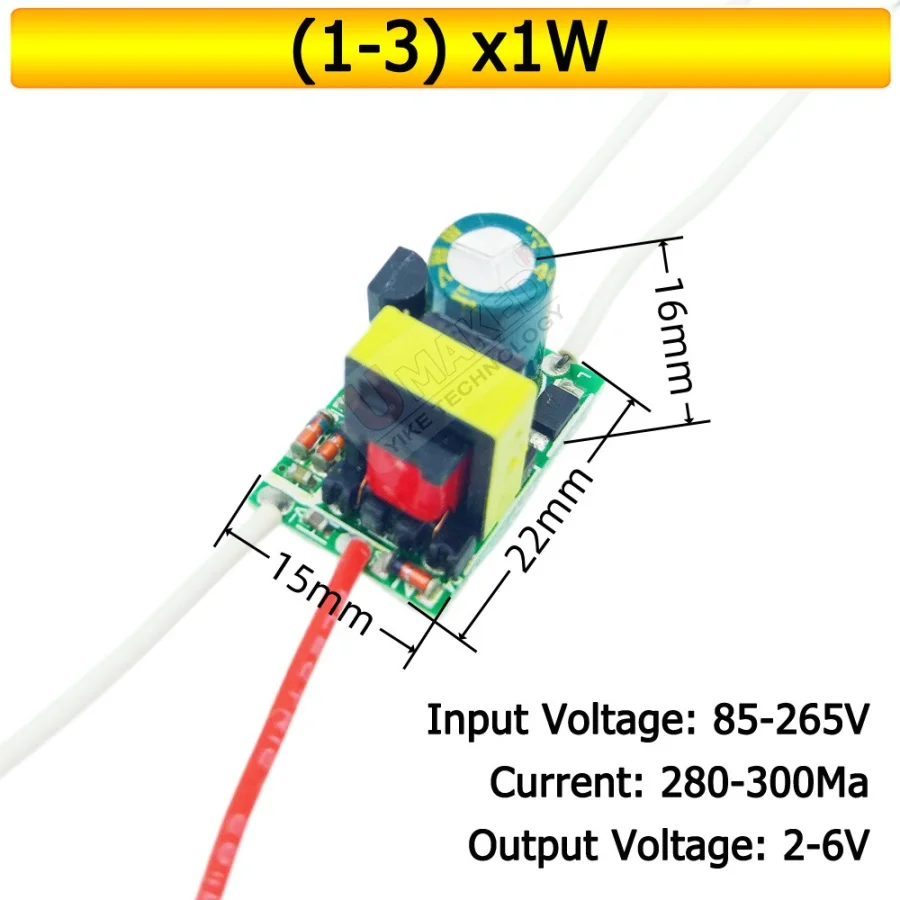 1-36W LED Driver Input AC85-265V Power Supply Built-in Constant Current 300mA Lighting Transformers for DIY LED Lamps