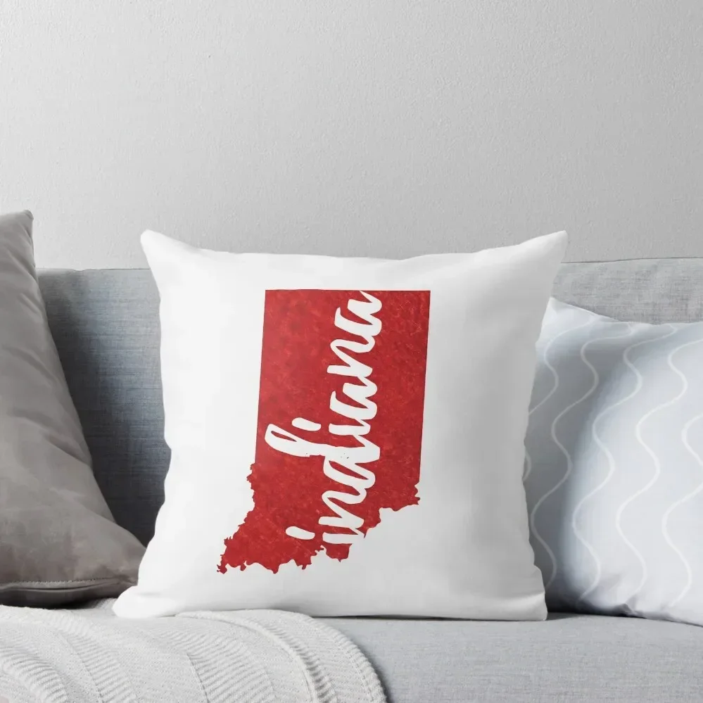 

Indiana - red watercolor Throw Pillow Cushions Cover Pillow Case Christmas pillow