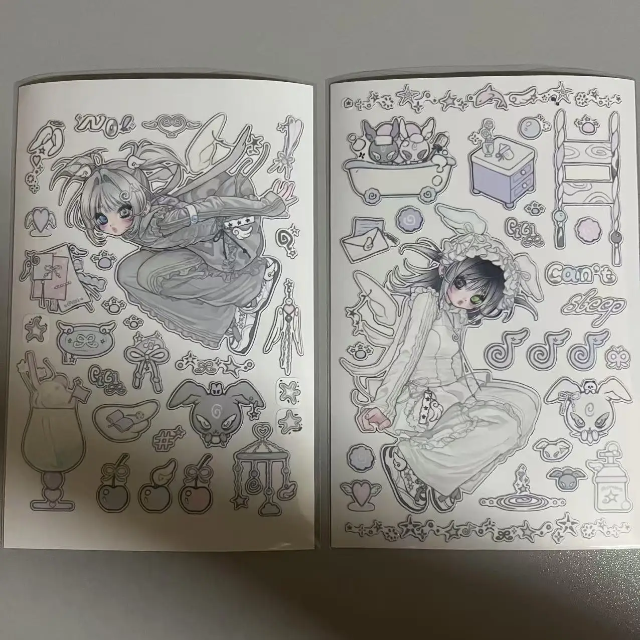 Sketch Style Angel Girl Sticker Goo Card Character Sticker Notebook Material