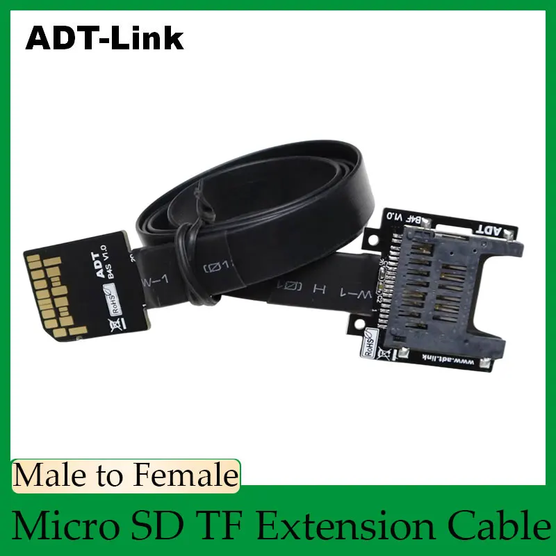 ADT-Link Micro SD TF Extension Cable Supports SDHC SDCC UHS-III Full Speed Non FPC Card Reading Navigation Extend Adapter
