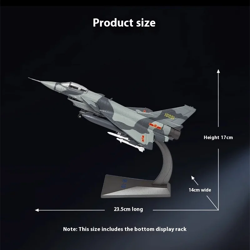 1: 72 J-10 Fighter Model Alloy Aircraft J10 High Simulation Aviation Foam Model Military Gift Desktop Decoration Collection