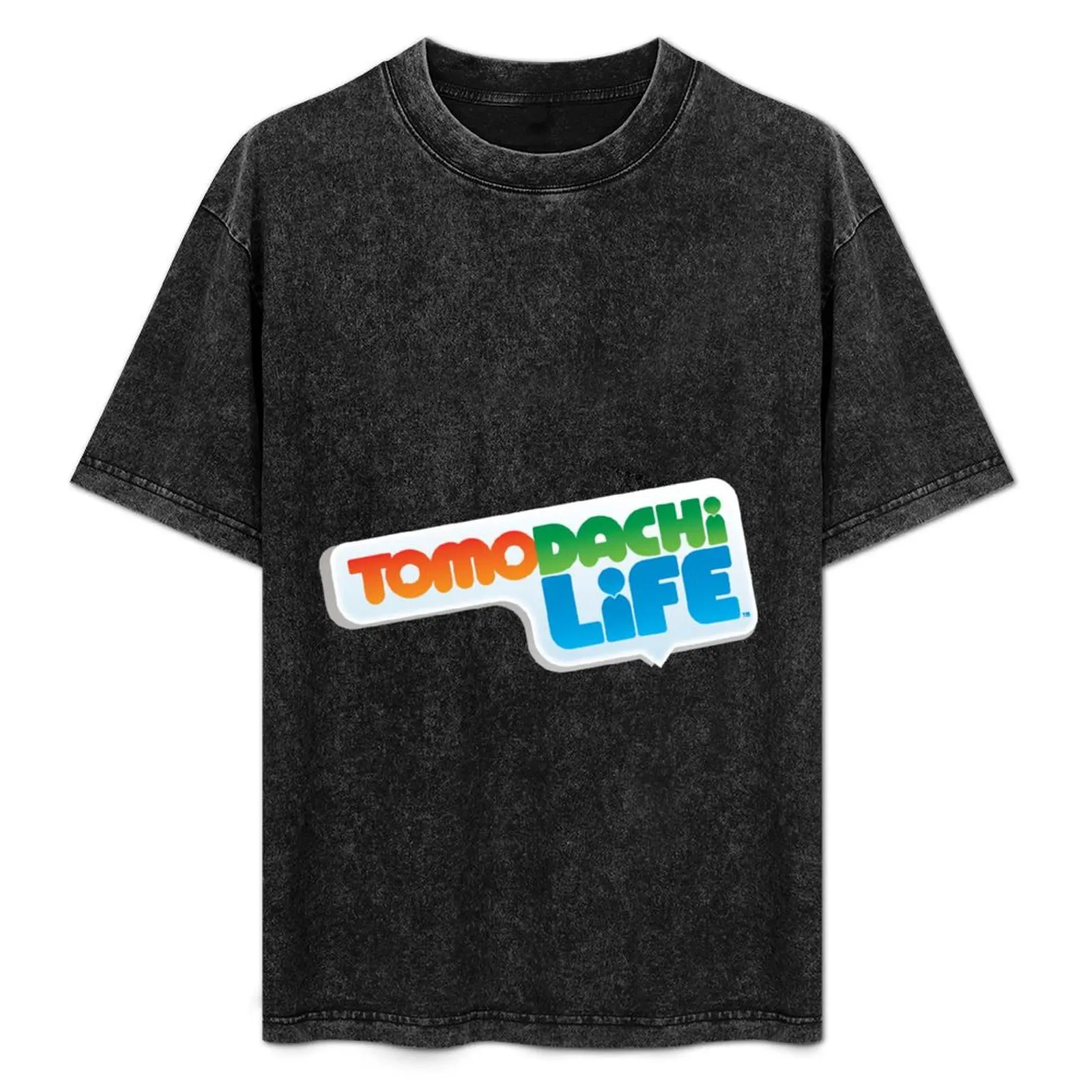 

Tomodachi Life Title T-Shirt anime t shirts for man men t shirt cotton 100% T-Shirt
