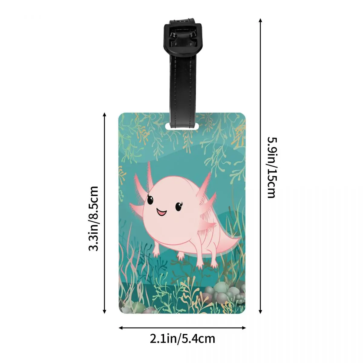 Kawaii Axolotl Baby Luggage Tags for Travel Suitcase Salamander Animal Privacy Cover Name ID Card