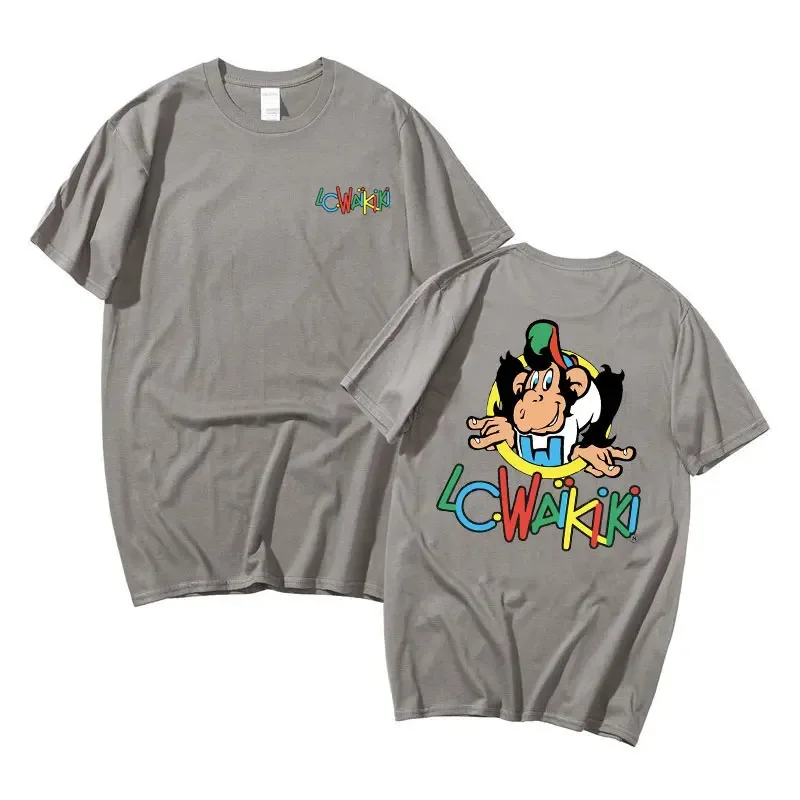 

Funny Boating Lc Waikiki Monkey Graphic T-shirt Male Casual Pure Cotton Short Sleeve Men Women Fashion Oversized T Shirts Tops