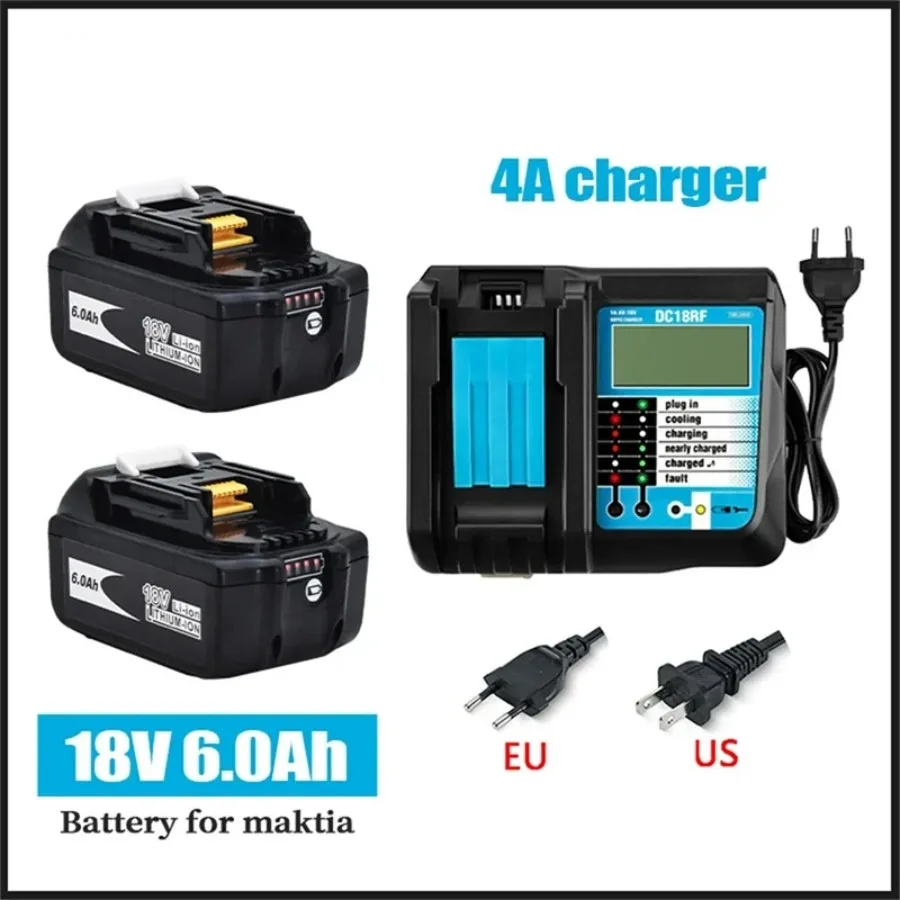 

For Makita 18V 6000mAh Rechargeable Power Tools Battery with LED Li-ion Replacement LXT BL1860B BL1860 BL1850 BL 1830