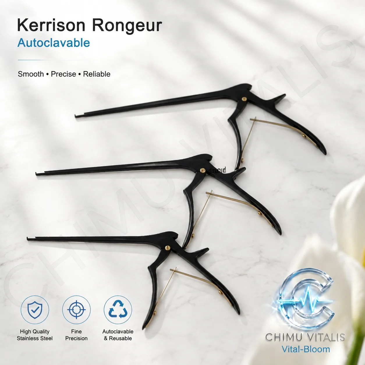 【CHIMU VITALIS】Kerrison Rongeur Forceps, Black Manual Medical Instrument