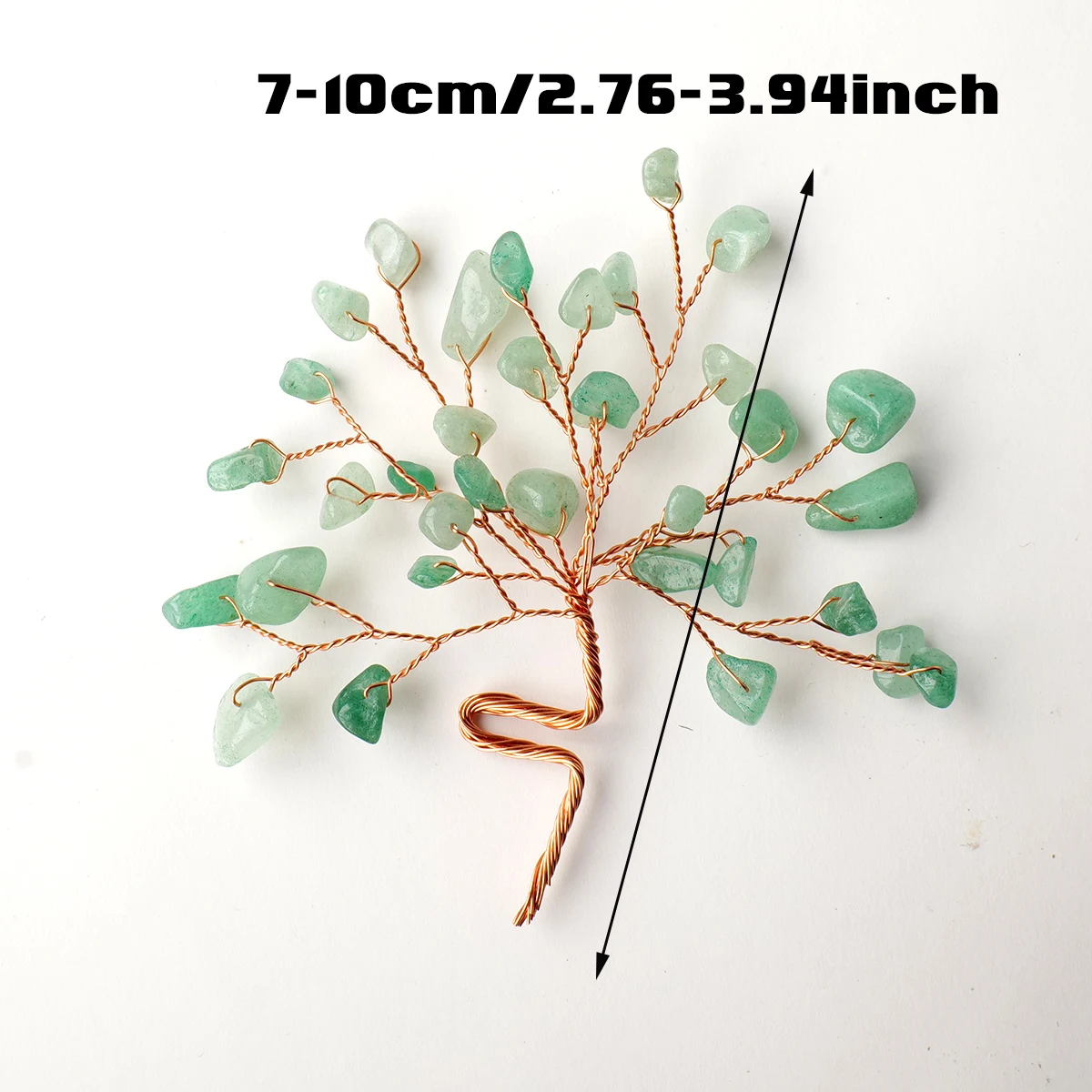 1PC Natural Crystal Crushed Stone Tree Head Semi-finished Hand-Woven Copper Wire Indeterminate Bouquet DIY Home Decorations