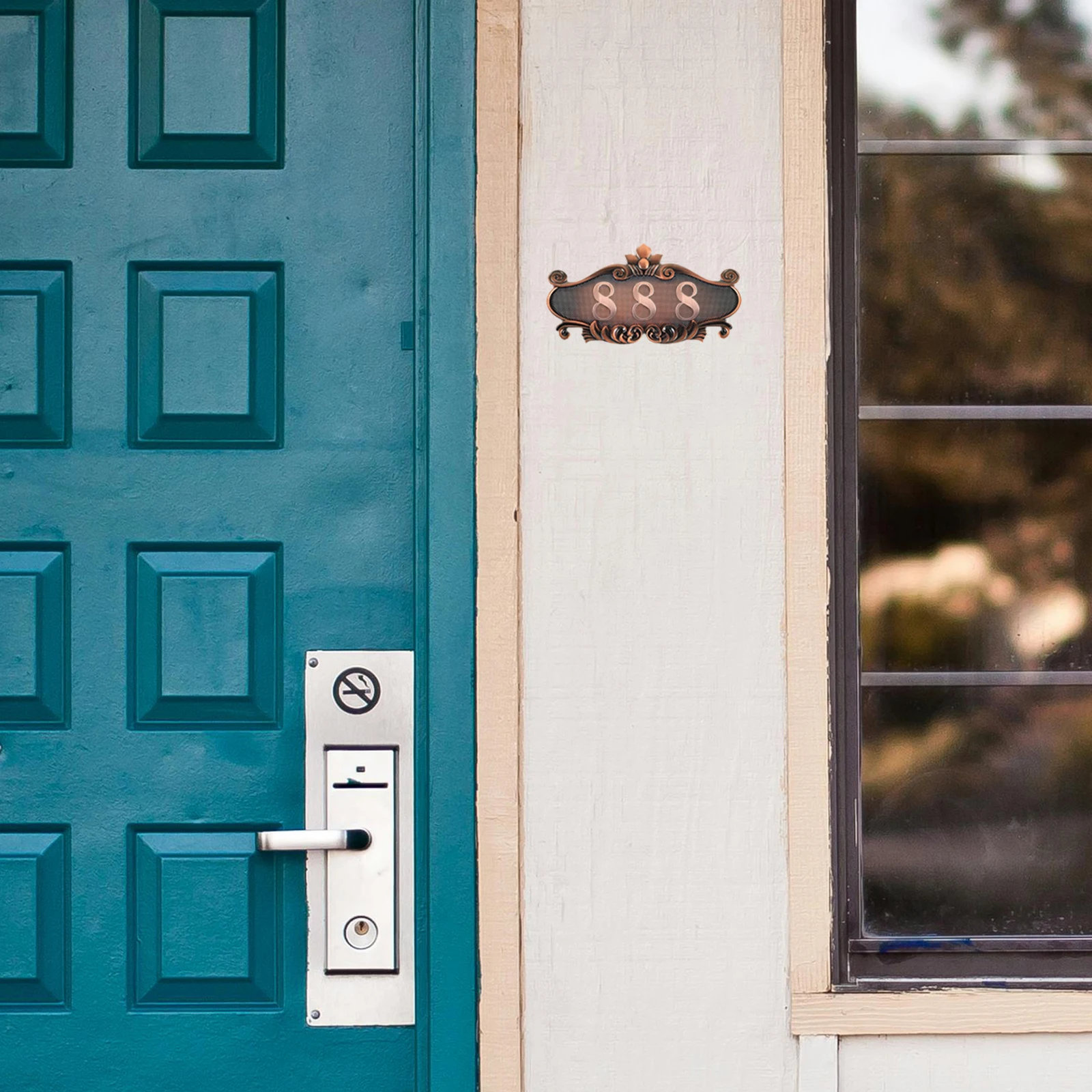 لوحة الباب مع تصميم إبداعي، علامة أرقام خارجية مقاومة للعوامل الجوية لتزيين المنزل، سهلة التركيب، حديثة وأنيقة #4