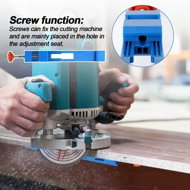 Morsetto per sega circolare guidata al laser Posizionamento regolabile Piastra di base Utensile da taglio per bordi per la lavorazione del legno Fresatura Precisione Fai da te