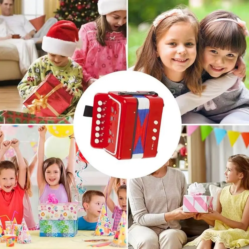 7 Keys 3 Air Button Kids Baby Accordion ABS Portable Children Toddlers Accordions 7 Keys 2 Bass Mini Educational Toys