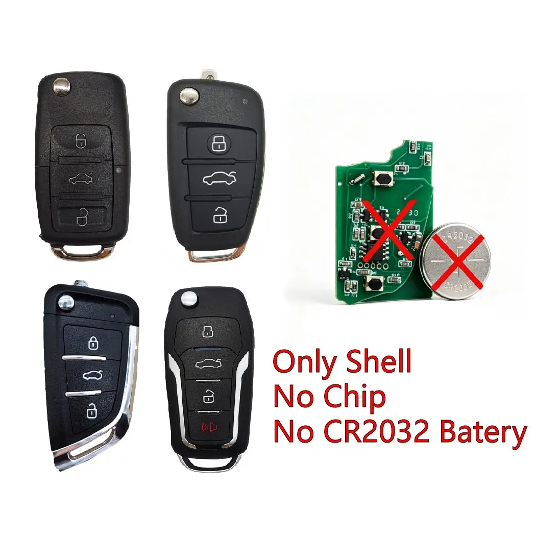 Car Door Remote Key Shell, 50 PCS, Chip and Battery Not Included