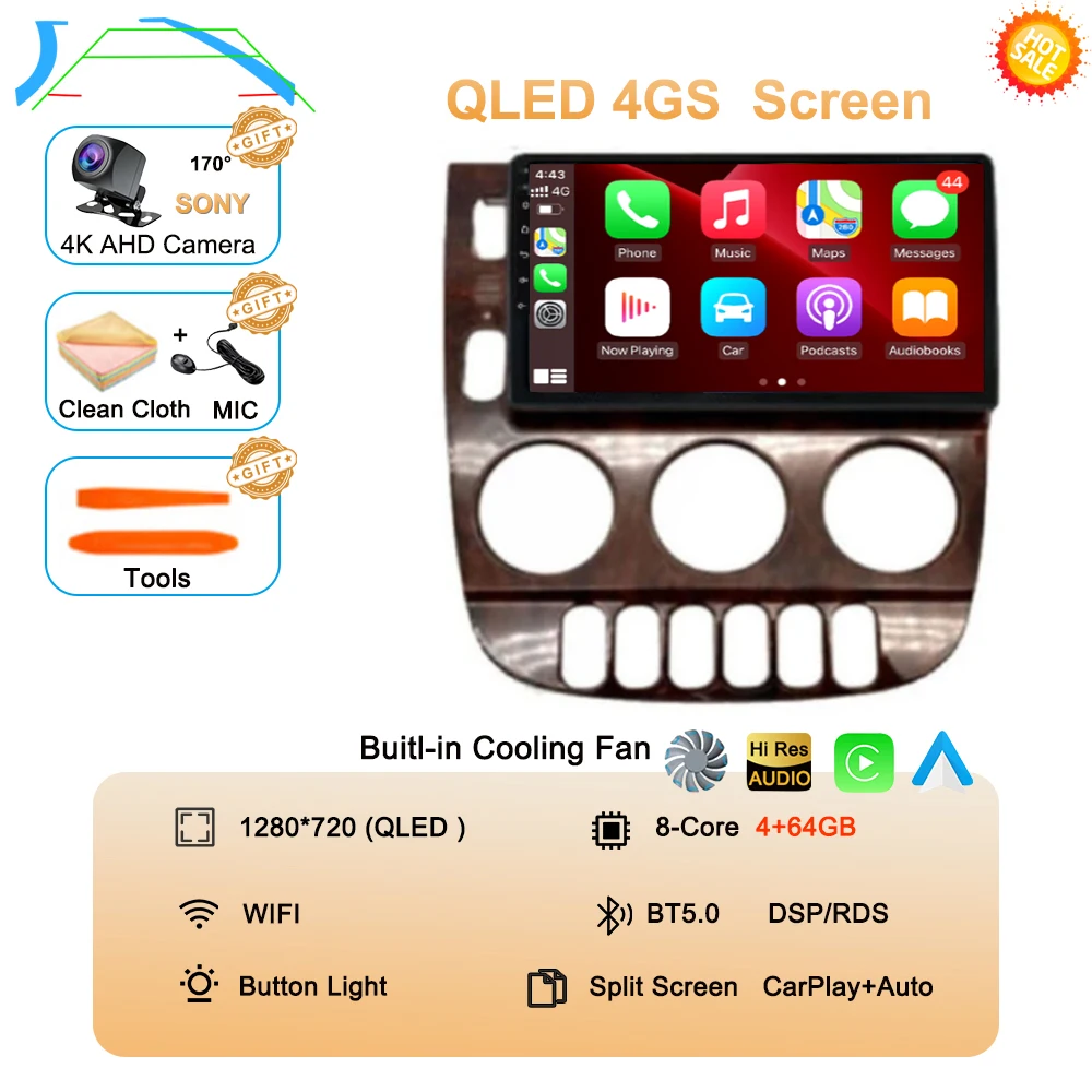 Android 15 Carplay Auto Voor Benz M-Klasse W163 ML 1997 1998 1999 2001 2002 2003 2004 2005 Autoradio multimedia Speler Stereo DSP