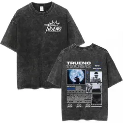 Rapper Trueno Album Tour Merch Washed T-shirt Men's Women Fashion Short Sleeve Tee Shirt Streetwear Cotton Loose T-shirts Unisex