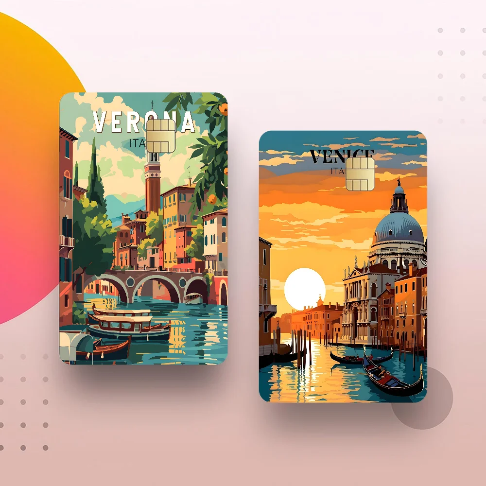 Florence Venice Italy EuropetravelDiy Credit Debit Card Sticker Party Sticker Decoration Waterproof Small Chip Card Skin Sticker