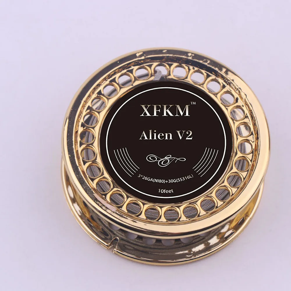 XFKM 5M/roll NI80/A1/SS316L Alien v2 wire Fused Clapton Prebuilt Coils Premade Coil for MTL RDA RTA RBA Mod Heating Wire