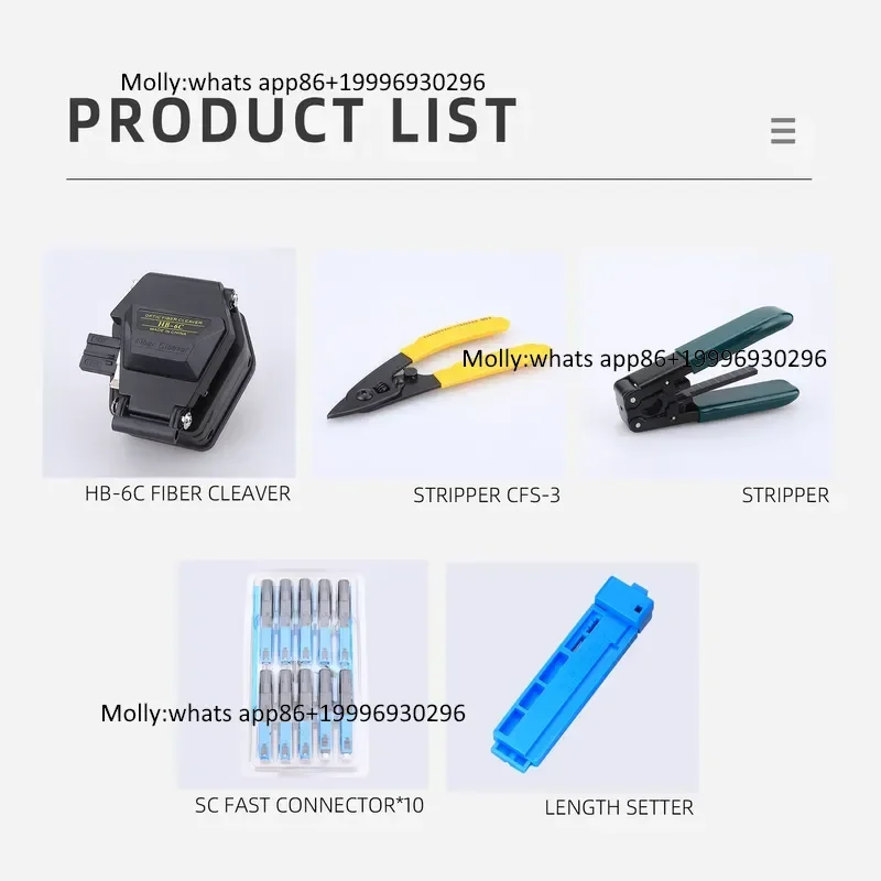 5 in 1 Fiber Optic Tools HB-6C Cleaver CFS-3 Wire stripper Leather Cable Stripping Guide Rails Fixed-length SC/UPC Quick
