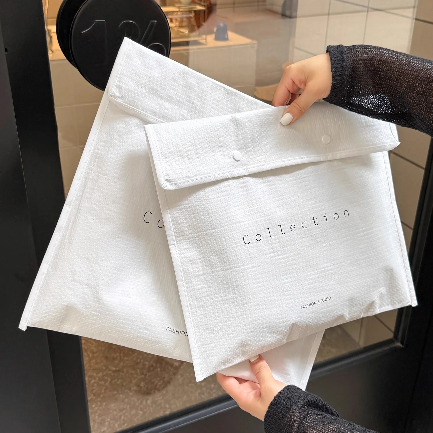 Woven Envelope Dust Bag Reusable Storage Pouch Clothing Dress Packaging Apparel Packaging Foldable Clothes Storage Bag 25pcs