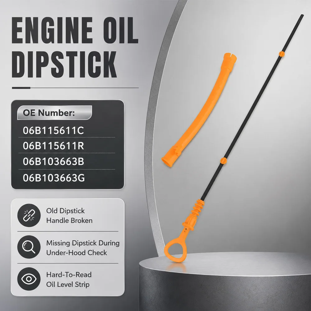 Car Oil Level Dipstick Kit 06B115611C, 06B115611R, 06B103663B For Audi A4 Quattro For Volkswagen Passat 1.8L L4 2001-2005