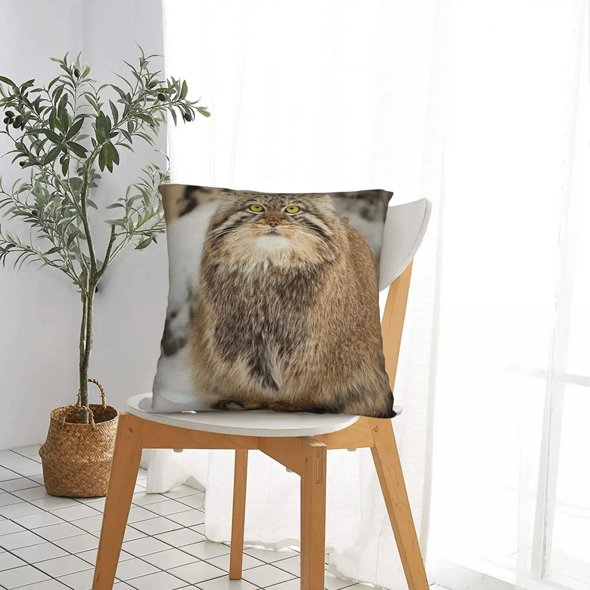 إيما القط بالاس ينتظر إلى الربيع للخياطة ساحة المخدة غطاء وسادة وسادة الراحة رمي وسادة للأريكة المنزلية #5