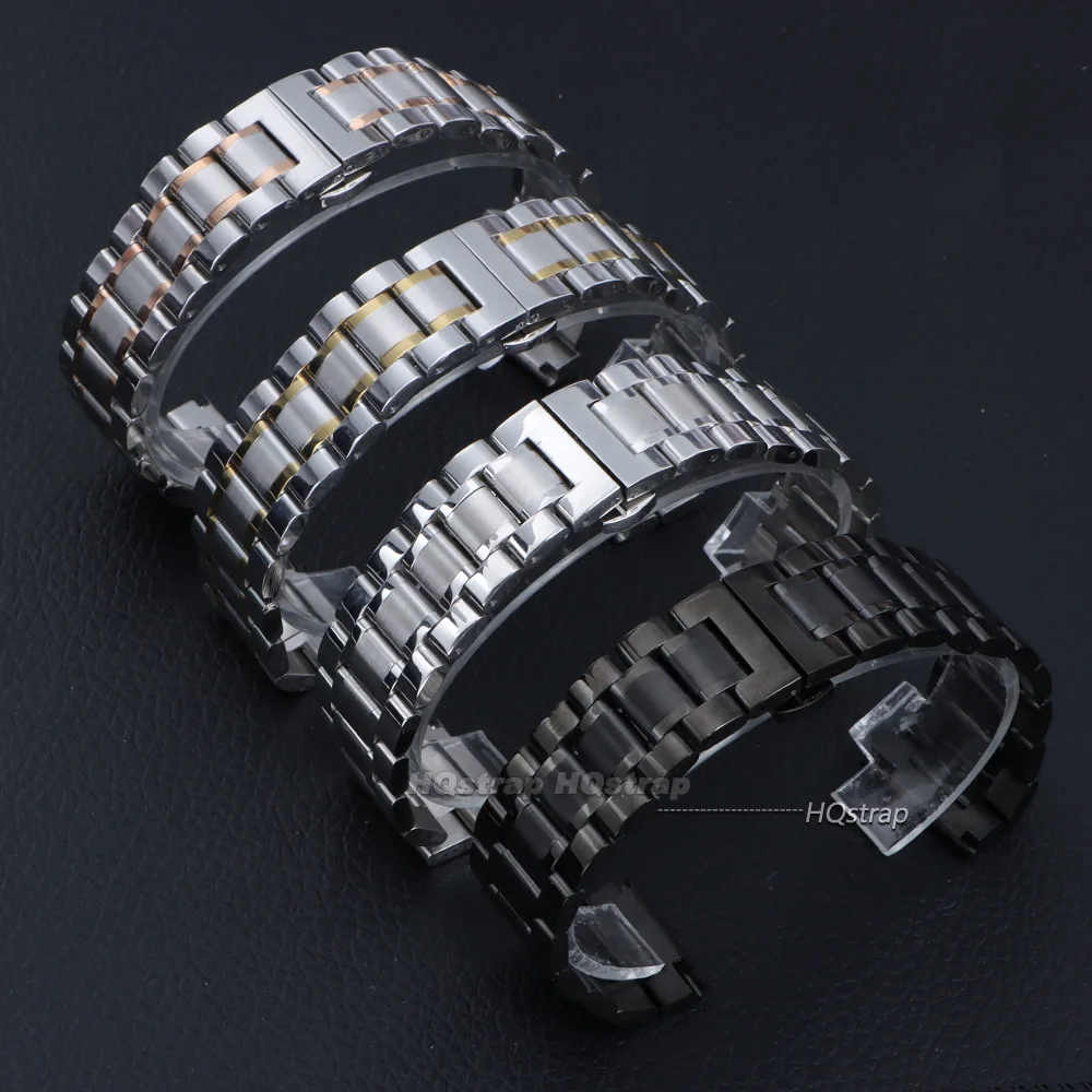Gebogenes Edelstahl-Uhrenarmband 12/14/16/17/18/19/20/21/22/23/24mm Armband mit Schmetterlingsverschluss für Damen und Herren Universelles Band – Detail 4