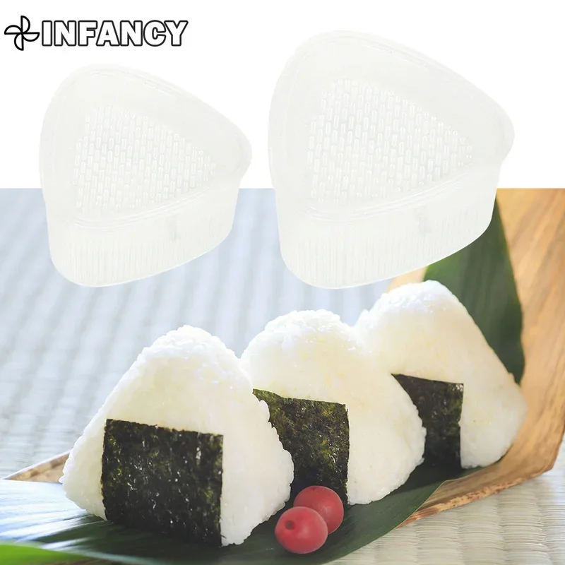 2Pcs Triangular Plastic Sushi Rice Ball Maker Mould Onigiri Mold Set Kitchen Gadgets Stuff Transparent Bento Accessories