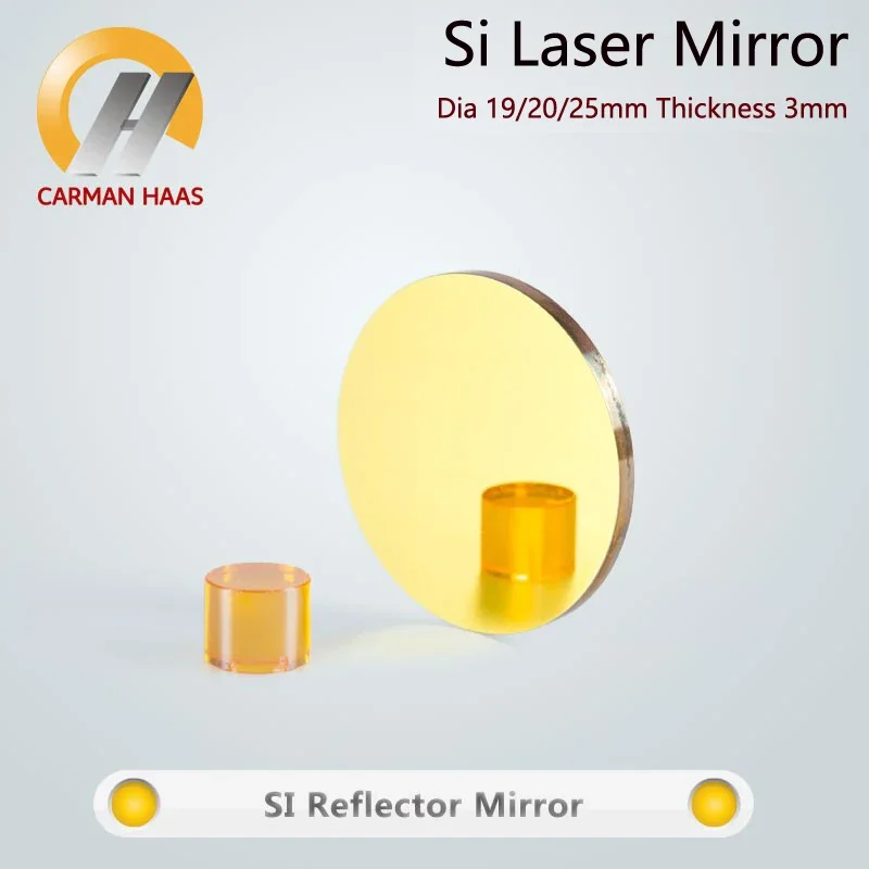 Carmanhaas Co2 Laser Si Mirror Dia. 19 20 25 30 38.1mm Gold Plated Silicon Reflective Reflector Lens CO2