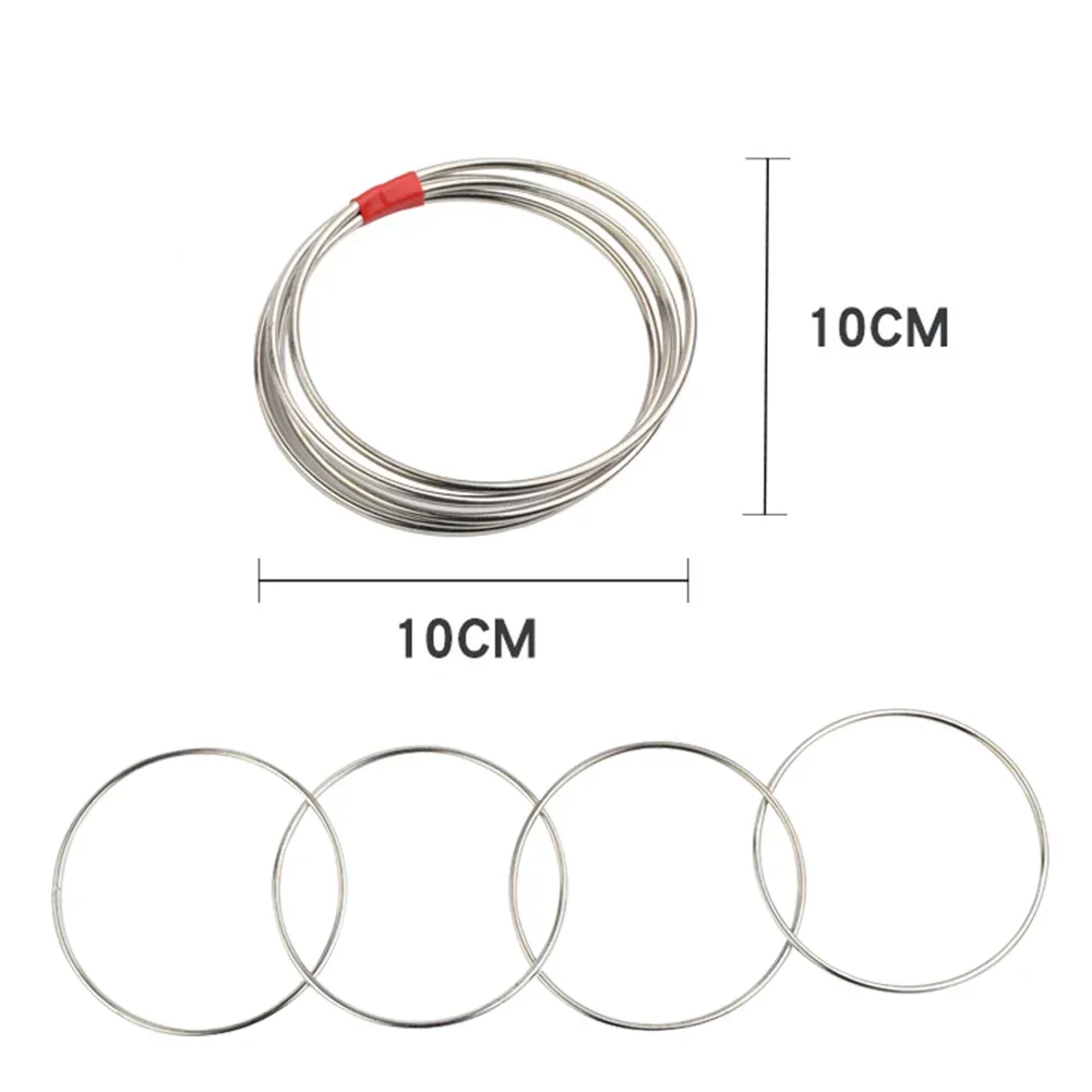 4 قطعة لعبة سحرية حلقات معدنية كلاسيكية ربط الأطواق الحديدية متعة خدعة سحرية اللعب الدعائم أدوات اللعب عن قرب أدوات سحرية لوازم