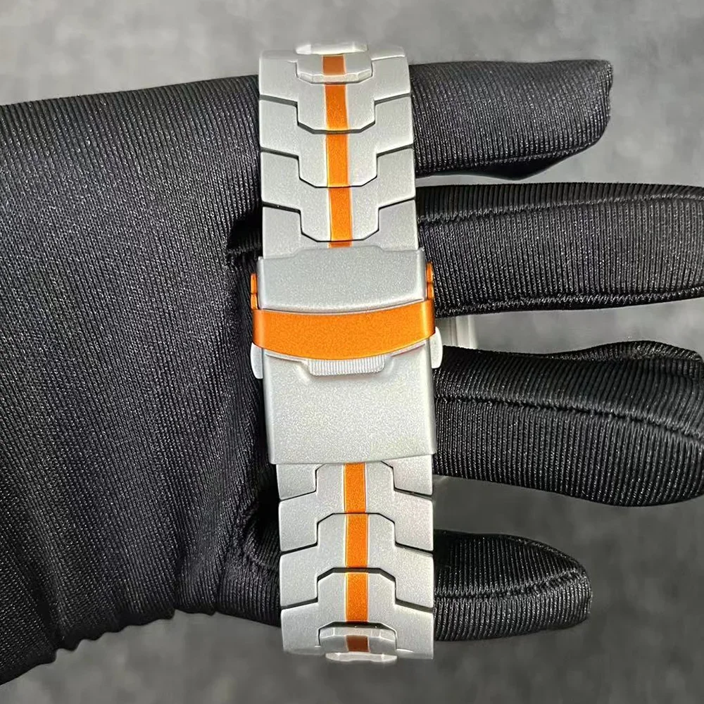 Ремешок титановый для Apple Watch Band 49 мм 45 мм 44 мм 42 мм, роскошный металлический браслет из нержавеющей стали для IWatch Ultra 9 8 7 6 5 4