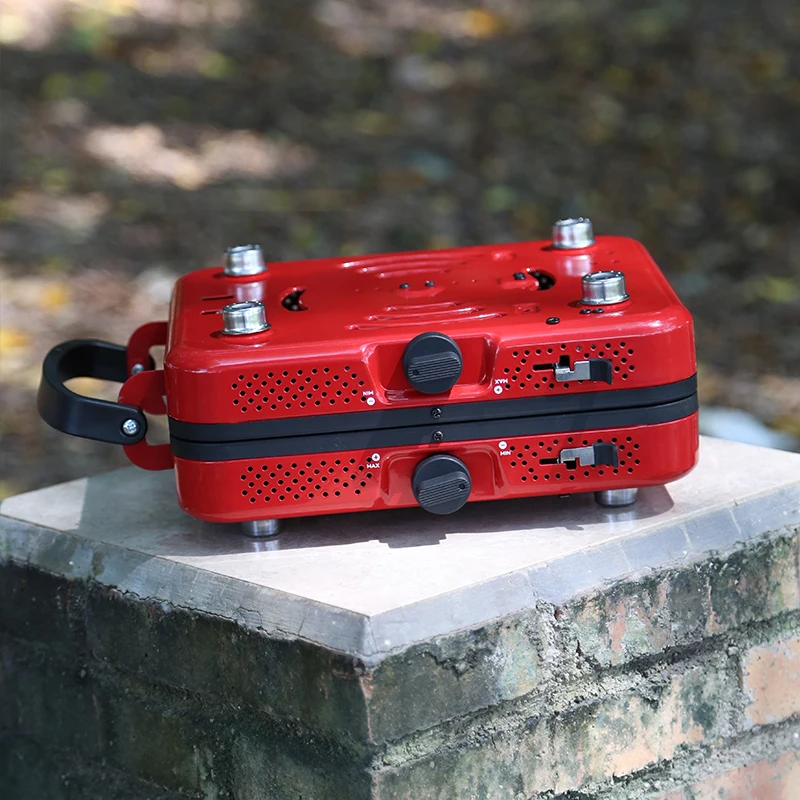 Portable Stainless Steel Double Range High Temperature Resistant Camping Gas Stove for Outdoor and Hiking