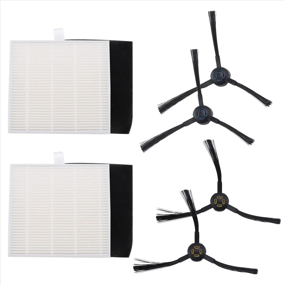 A18Z Spare Parts Compatible with for Ilife V8S X750 X785 V80 Robot Vacuum Cleaner Spare Parts, Hepa Filters, Side Brush