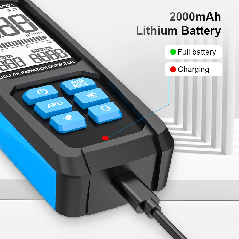 Mestek Geiger Counter Nuclear Radiation Detector Personal Dosimeter X-ray γ-ray β-ray Radioactivity Tester Marble Detector Alarm