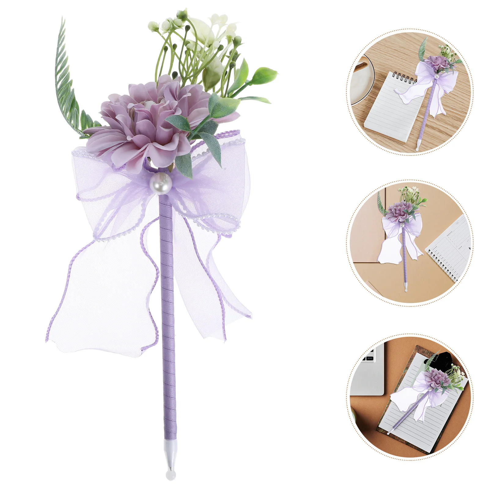 

Flower Bouquet Pen Artificial Floral Ballpoint Pen Long Handle Writing Tool Decorative Stationery Gift For Students Fake