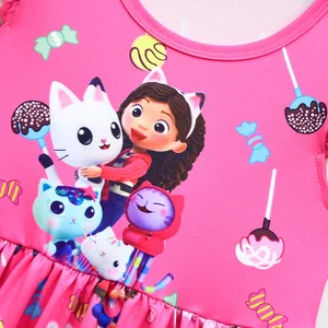 Mädchenpuppe Gabby Prinzessin Gabby Cat Cat Mesh Tutu -Rock, Kinder Cosplay, Kleidungskleid mit kurzem Ärmel, Geburtstagsfeier 8 Hauptverkaufskleid Fest Crene 5 Jahre - №8