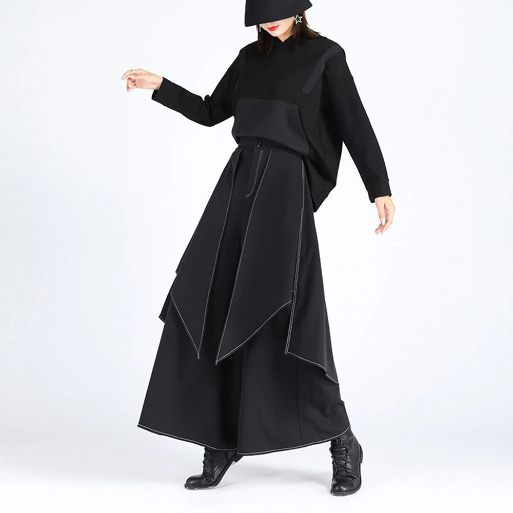 

XS-5XL Winter New Men's Patchwork Skirt Pants Unisex American Retro Fashion Trend High Street Casual Loose Niche Men's Bottoms