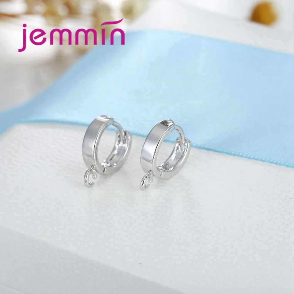 Simple Style Round Shape Hoop Earrings 925 Sterling Earring Components For Women Party Jewelry DIY Making