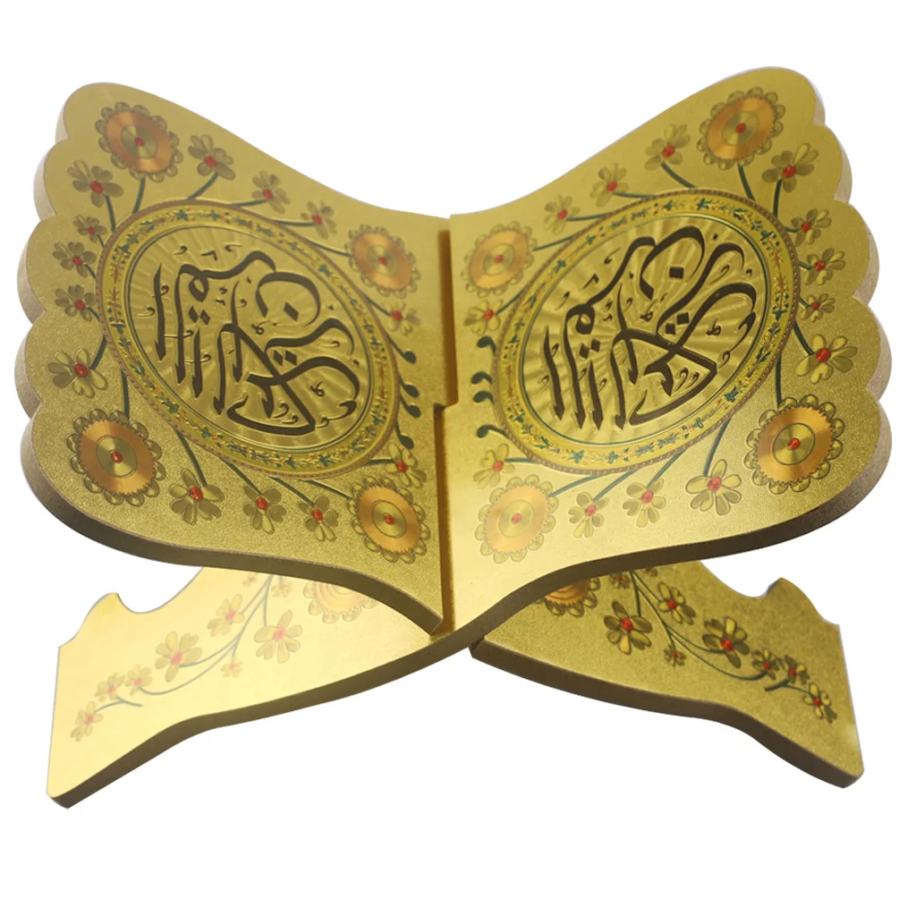 Legno Eid Mubarak Quran Holy Book Stand Holder 2024 Ramadan Mubarak decorazione per islamico musulmano Ramadan Kareem Eid Al-fitr