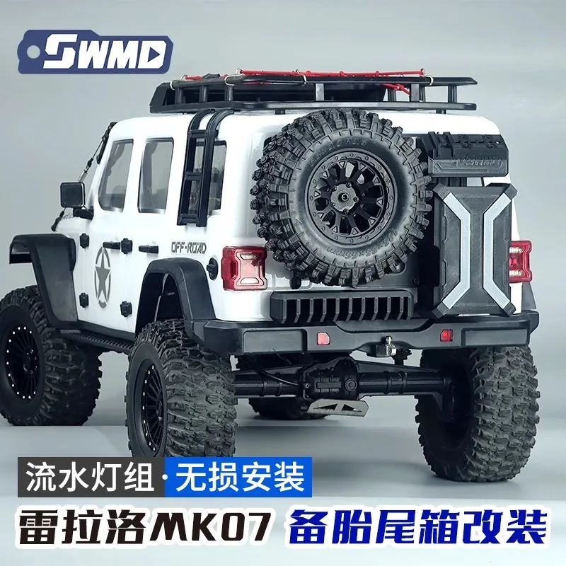 RLAARLO MK07 Spare Tire Mount with Flowing LED Lights – Rear Trunk Mod, Battery-Powered Off-Road Accessories for 4x4 Cars