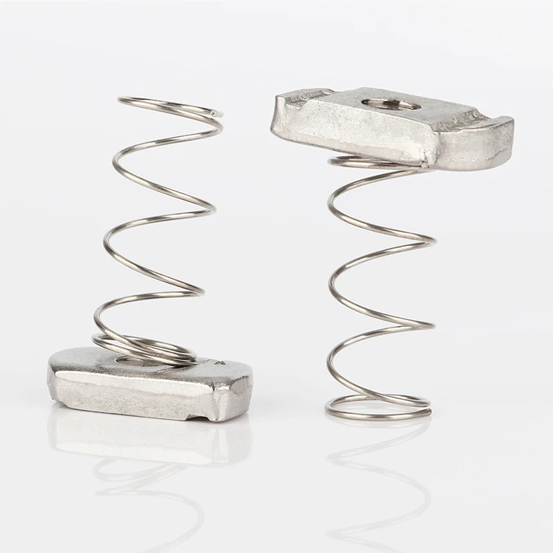 20PCS 304 Stainless Steel Spring Nut 316 Spring Nut Profile AccessoriesT Rectangular Nut M6 M8 M10 M12