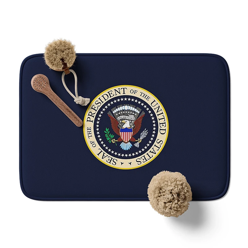 Gaslight Gatekeep Girlboss Seal of the President Bath Mat with Non Slip Base Absorbent Cozy Flannel Bathroom Rug 60 x 40 cm