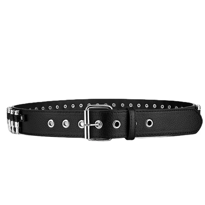 Steam Punk Bullets Belt Y2K Goth Women Men Fashion Ladies Rivet Studded Imitation Leather Belt Ladies Jeans Retro Accessories