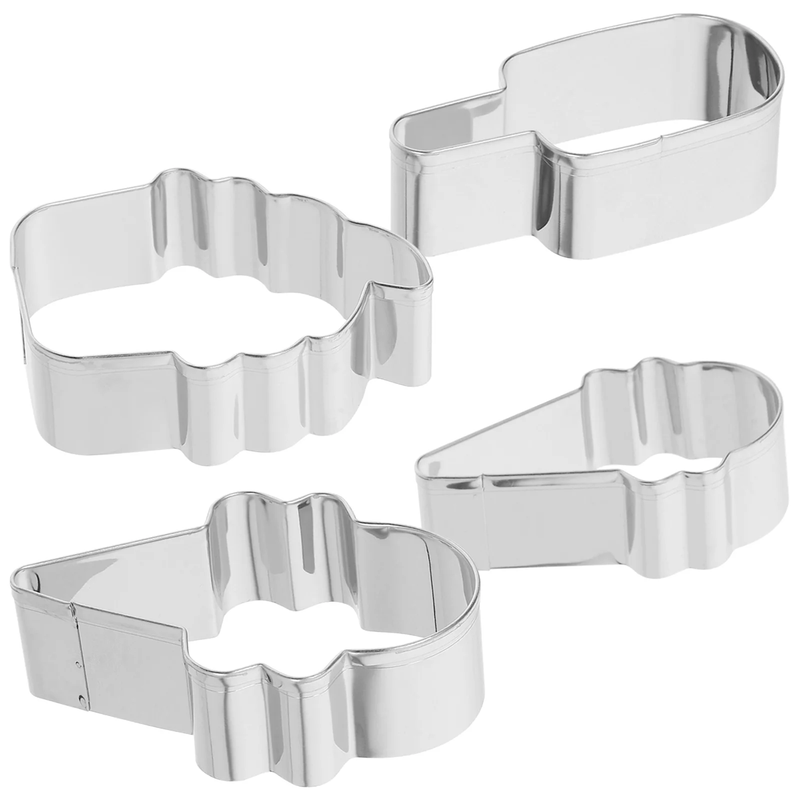 

4pcs Stainless Steel Ice Cream Cookie Molds for Baking Cookies Cake DIY Tool Supplies Easy Demould Silver Color