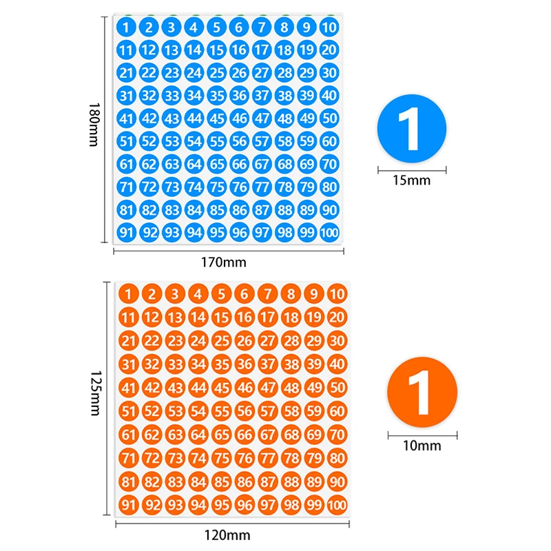 5 أوراق عدد ملصقات 1-100 التسمية عدد ملصق Diy بها بنفسك الحرفية مسمار البولندية زجاجة صمغ سكرابوكينغ مذكرات القرطاسية #6