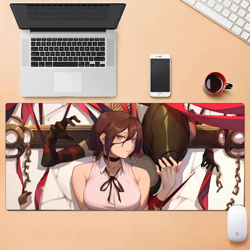 Anime Chainsaw Man Mauspad, mehrere Größen, groß, quadratisch, für Computer, Büro, Spiel, Tischsets, Gummi, rutschfeste Mauspads