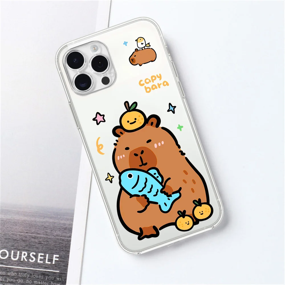 Cute Capybara For Samsung Galaxy S23 S22 Ultra Plus Note 20 Ultra10 Plus A71 70 A52 Transparent Phone Case