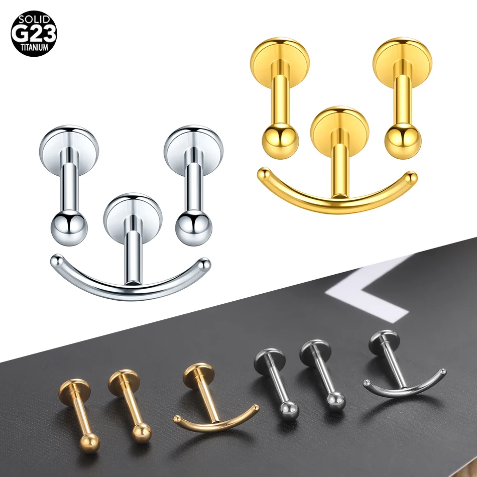 3 pièces/lot titane filetage interne oreille Piercer 16G Tragus boucles d'oreilles ensemble Cartilage Helix Rook Tragus oreille Piercing Kits 8MM