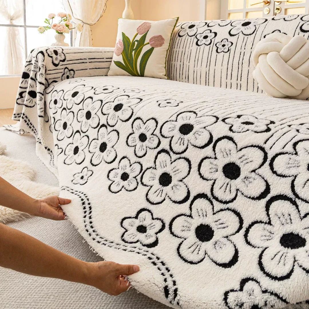 

Плюшевое полотенце для дивана, новинка 2025 года, защита от царапин на осень и зиму, утолщенное полное одеяло, модное универсальное покрывало для дивана для гостиной