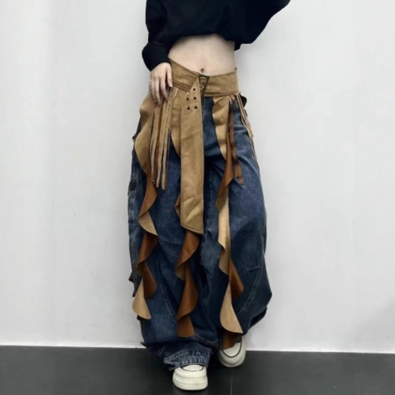 American Hottie Rüschen Asymmetrische Quaste Taillenzubehör Verstellbarer Gürtel Vielseitiger Taillenmiederrock Extender Halbrock