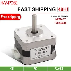 HANPOSE 17HS2408 2 Phase 4 Leads Nema 17 Stepper Motor 1.8 Degree  0.6A 12N.m For CNC Laser Engraver 3D Printer